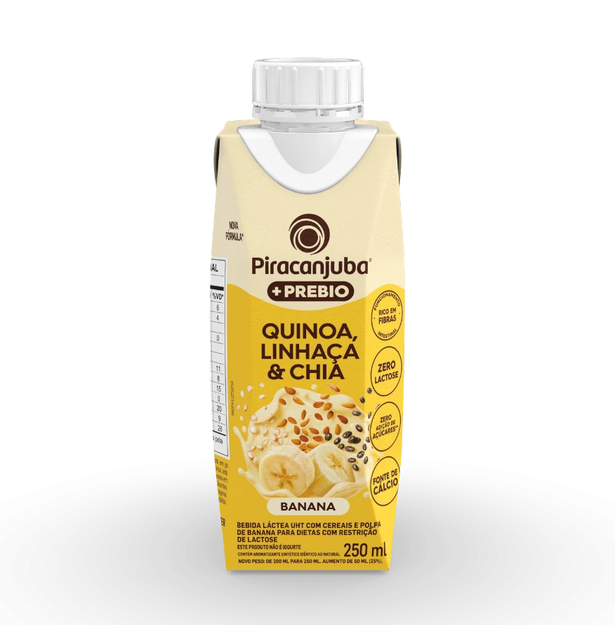 Bebida com Cereais +Prebio Banana 250ml - Piracanjuba