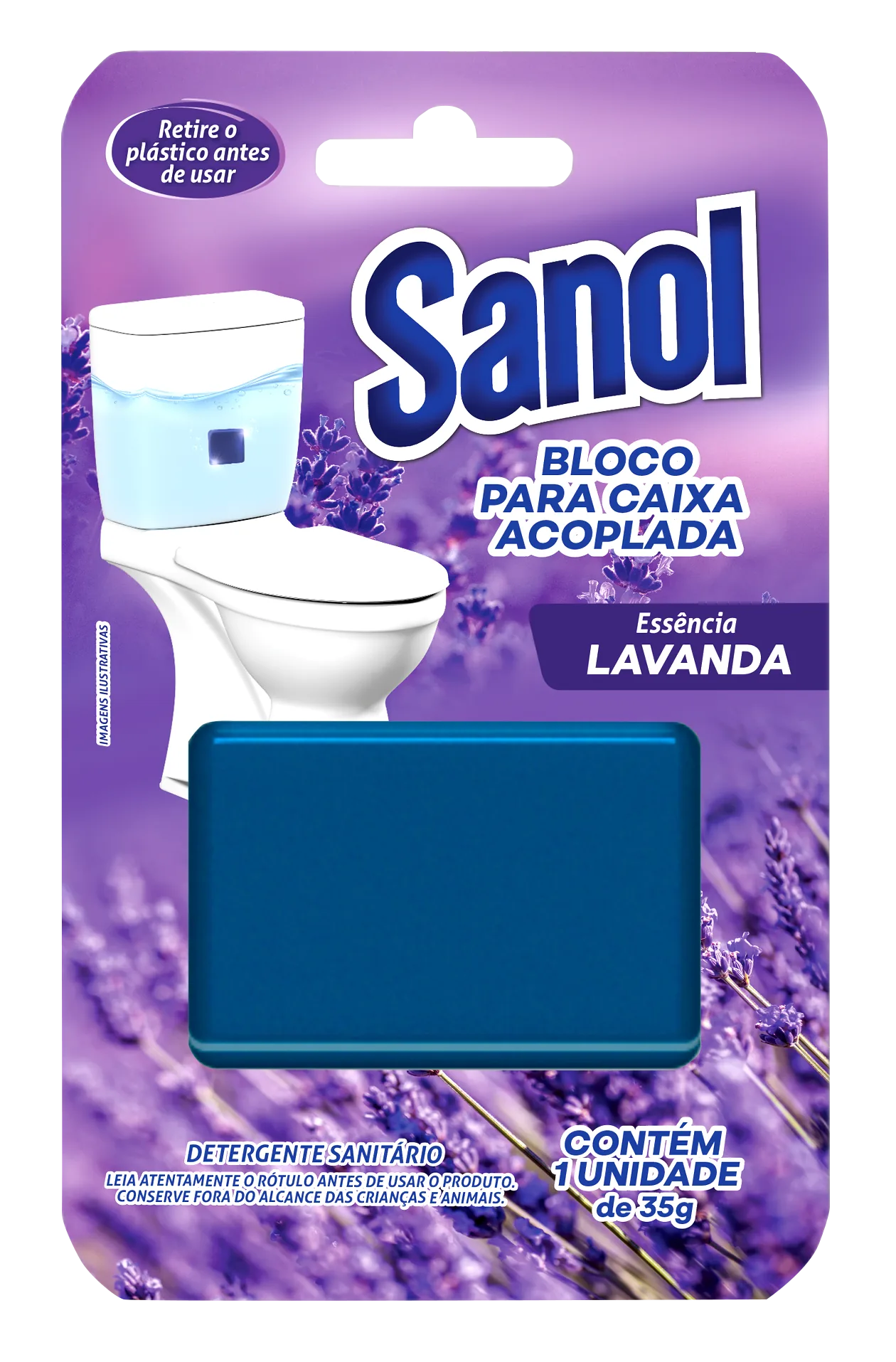 Bloco para Caixa Acoplada Sanol Lavanda 01 unidade - Sanol
