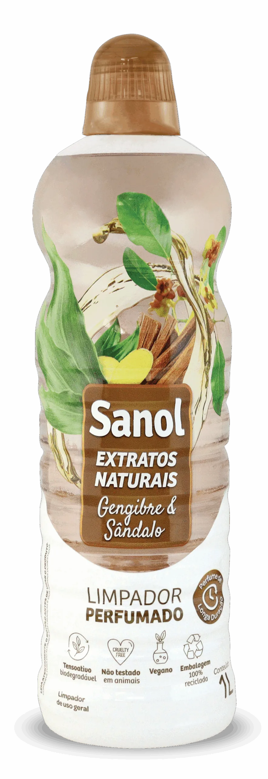 Limpador Perfumado Sanol Extratos Naturais Gengibre & Sândalo 1L - Sanol