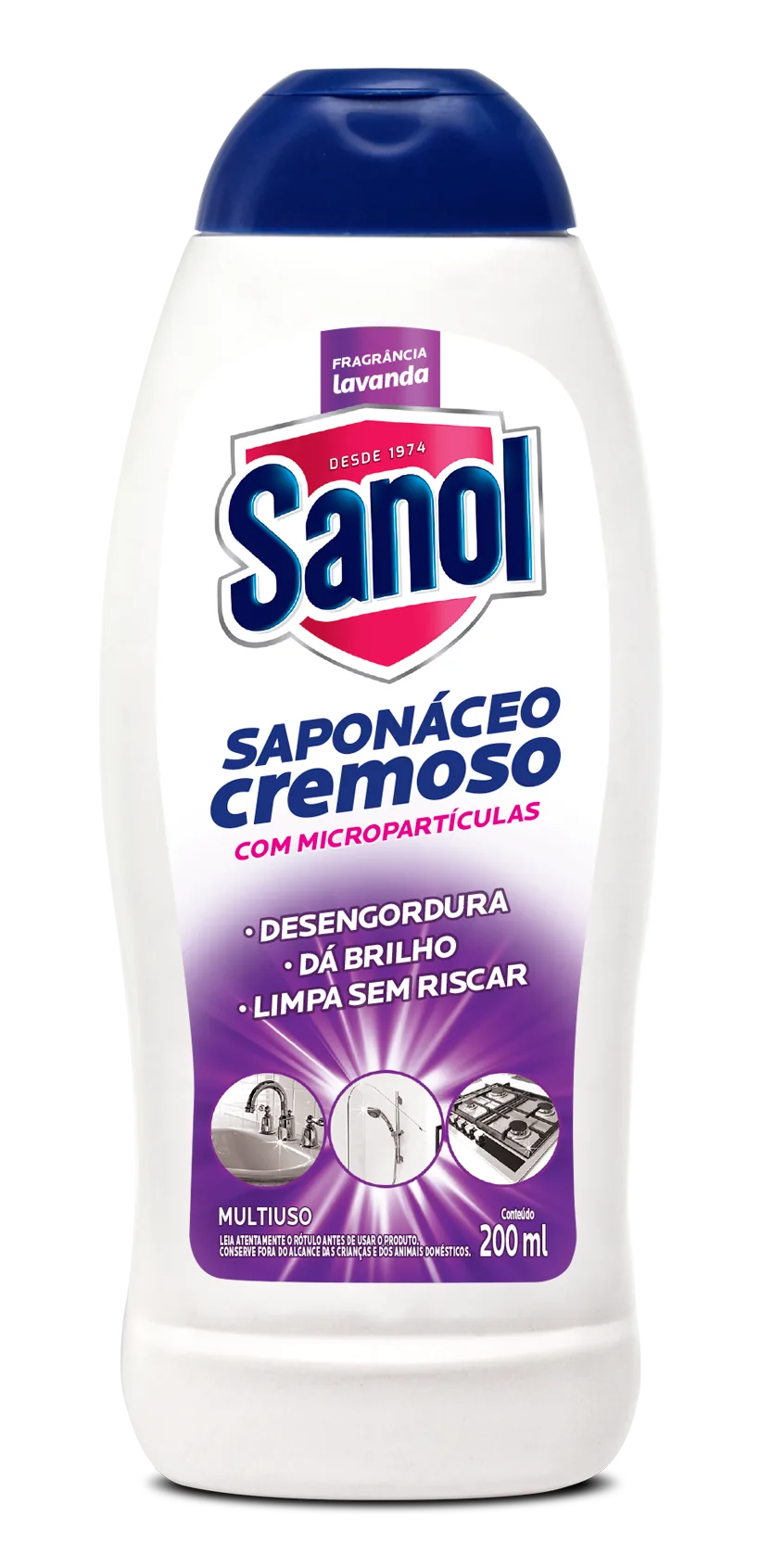 Saponáceo Multiuso Cremoso Sanol Lavanda 200ml - Sanol