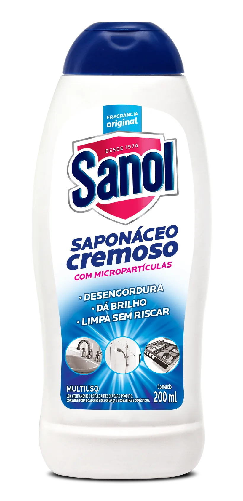 Saponáceo Multiuso Cremoso Sanol Original 200ml - Sanol